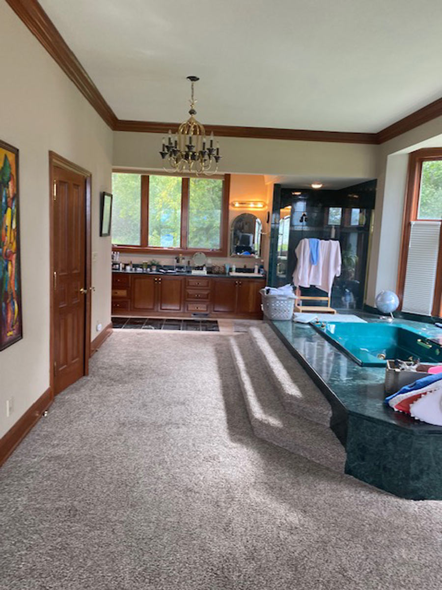 Modern Primary Bathroom Remodel in Muskego Before