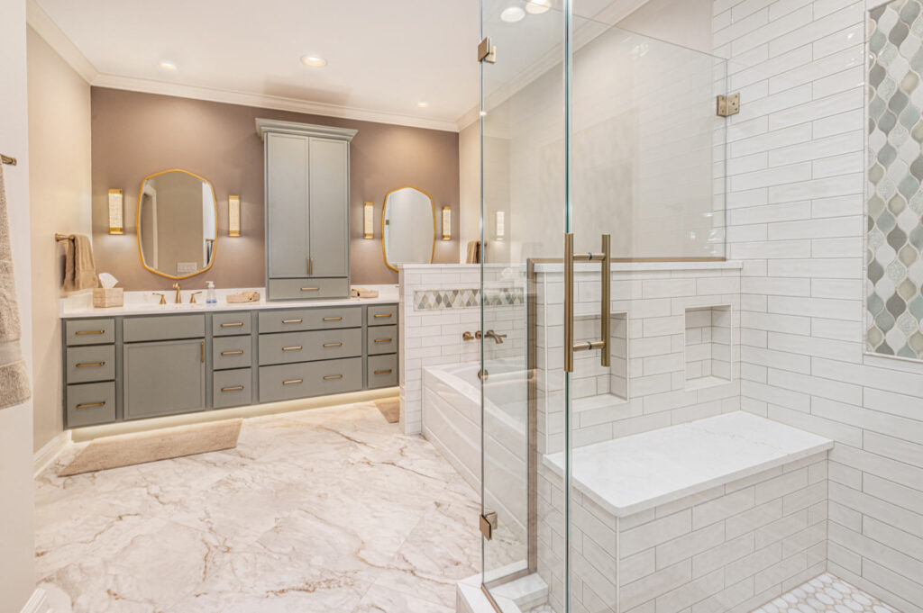 Transitional Primary Bathroom Remodel in Elm Grove