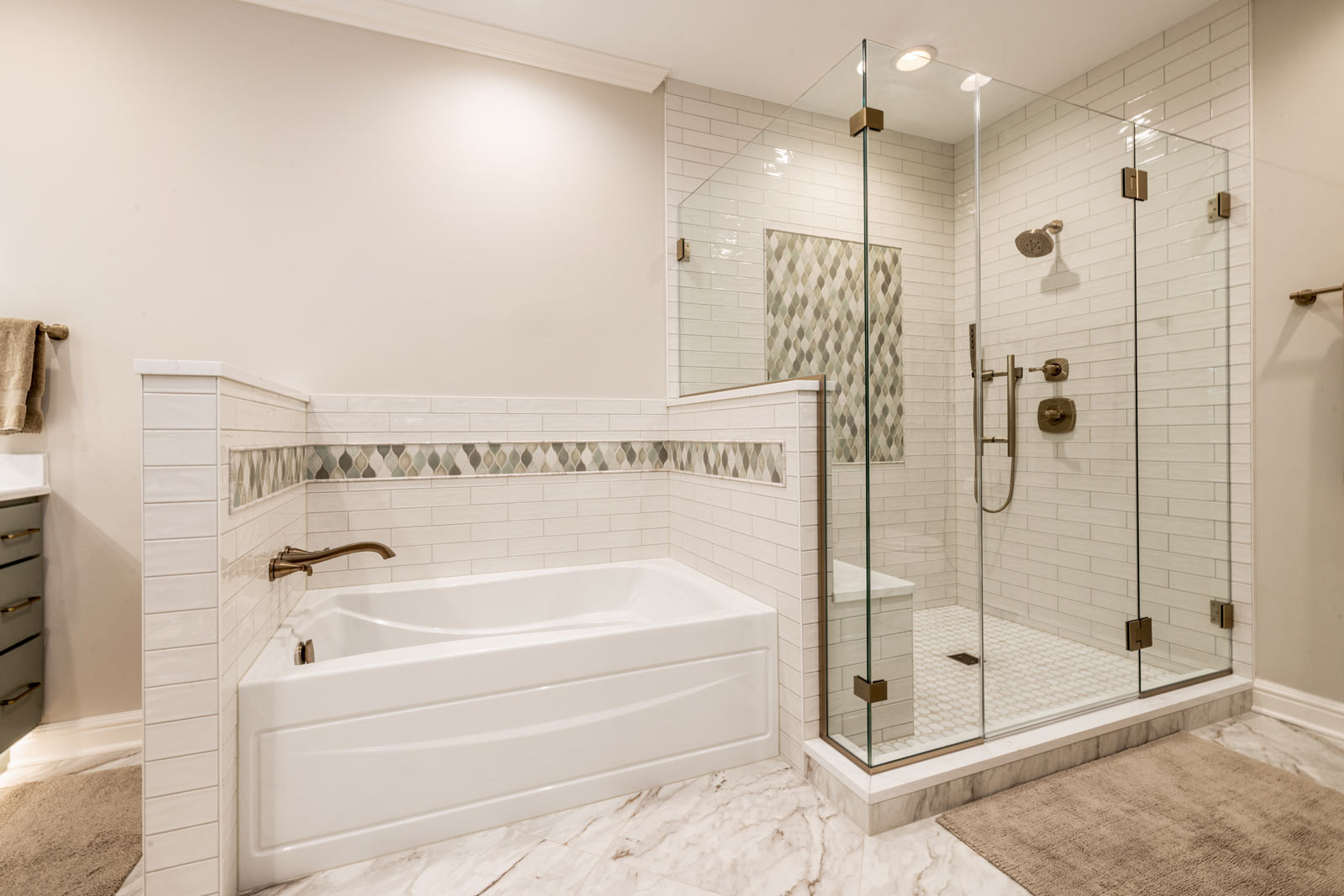 Transitional Primary Bathroom Remodel in Elm Grove