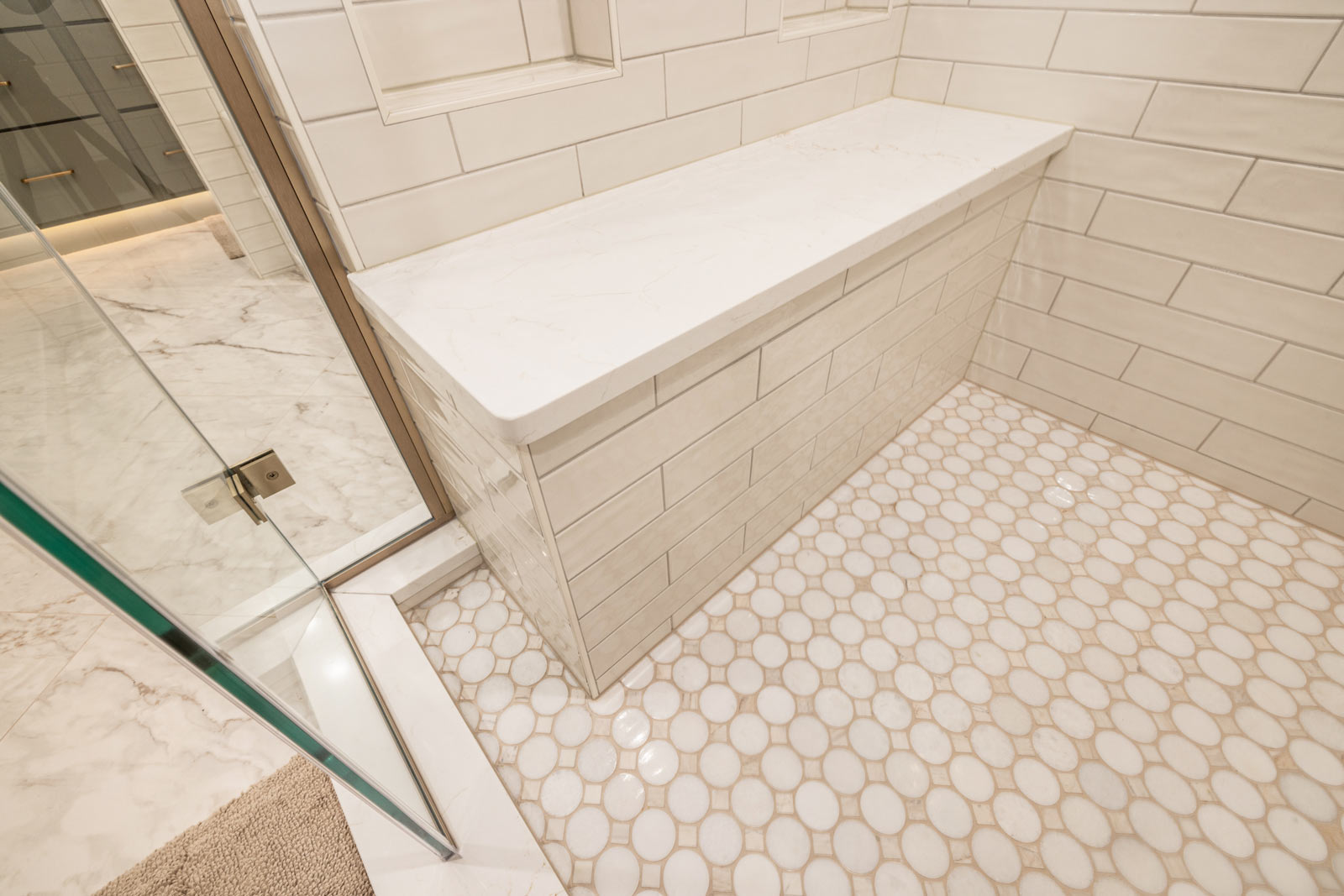Transitional Primary Bathroom Remodel in Elm Grove
